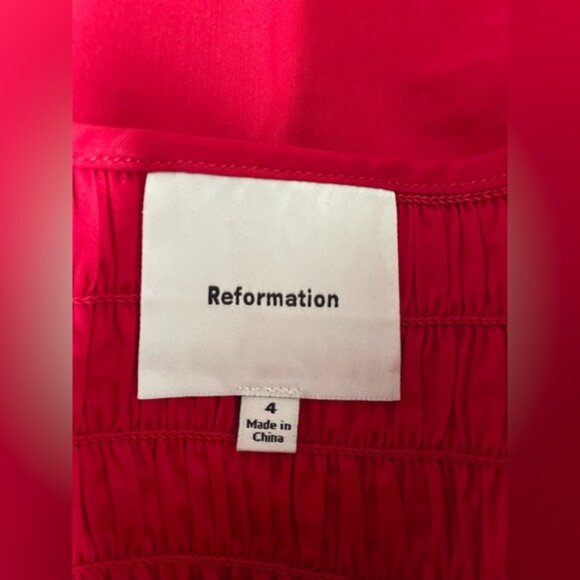 NEW Reformation Laguna Two Piece Matching Midi Skirt Set Lipstick Red US 4 UK 8 - Picture 11 of 16